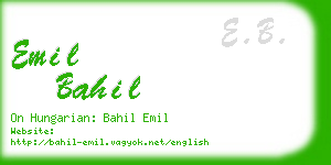 emil bahil business card